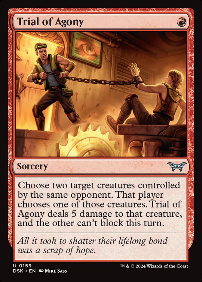 Trial of Agony – Uncommon Magic: The Gathering card from Duskmourn: House of Horror (#159)