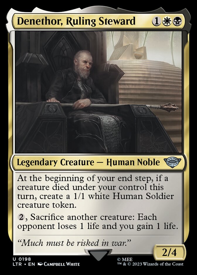 Denethor, Ruling Steward – Uncommon Magic: The Gathering card from The Lord of the Rings: Tales of Middle-earth (#198)