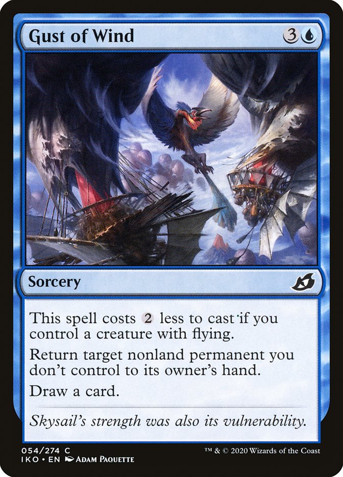 Gust of Wind – Common Magic: The Gathering card from Ikoria: Lair of Behemoths (#54)