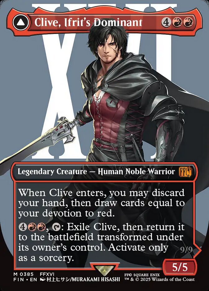 Clive, Ifrit's Dominant // Ifrit, Warden of Inferno – Mythic Magic: The Gathering card from Final Fantasy (#385)