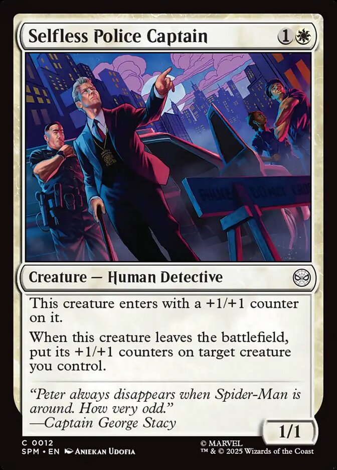 Selfless Police Captain – Common Magic: The Gathering card from Marvel's Spider-Man (#12)
