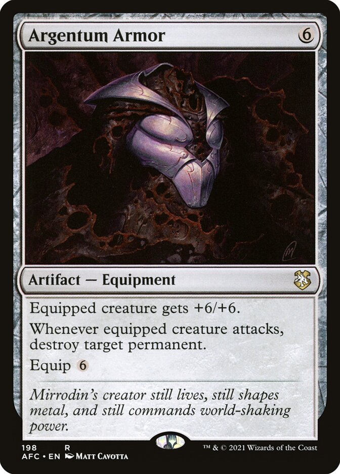 Argentum Armor – Rare Magic: The Gathering card from Forgotten Realms Commander (#198)