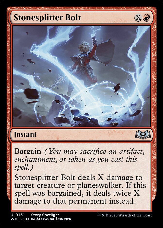 Stonesplitter Bolt – Uncommon Magic: The Gathering card from Wilds of Eldraine (#151)
