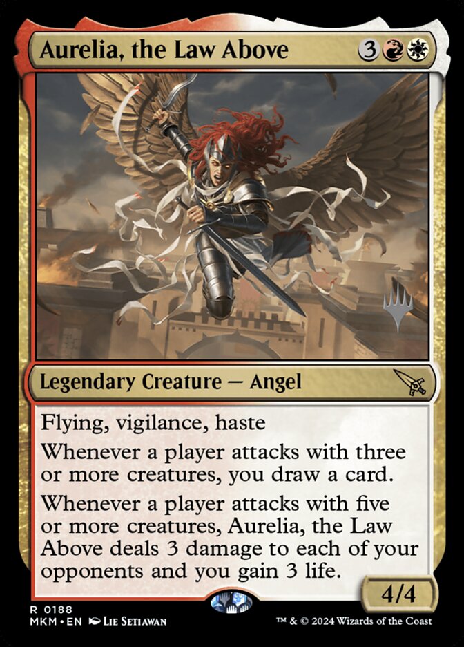 Aurelia, the Law Above – Rare Magic: The Gathering card from Murders at Karlov Manor Promos (#188p)