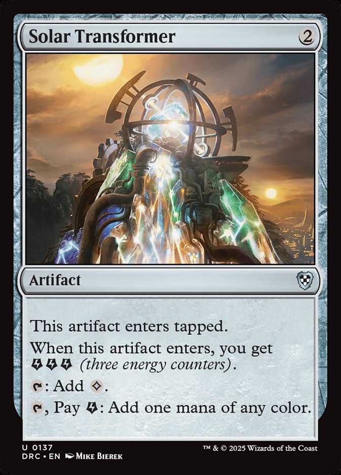Solar Transformer – Uncommon Magic: The Gathering card from Aetherdrift Commander (#137)