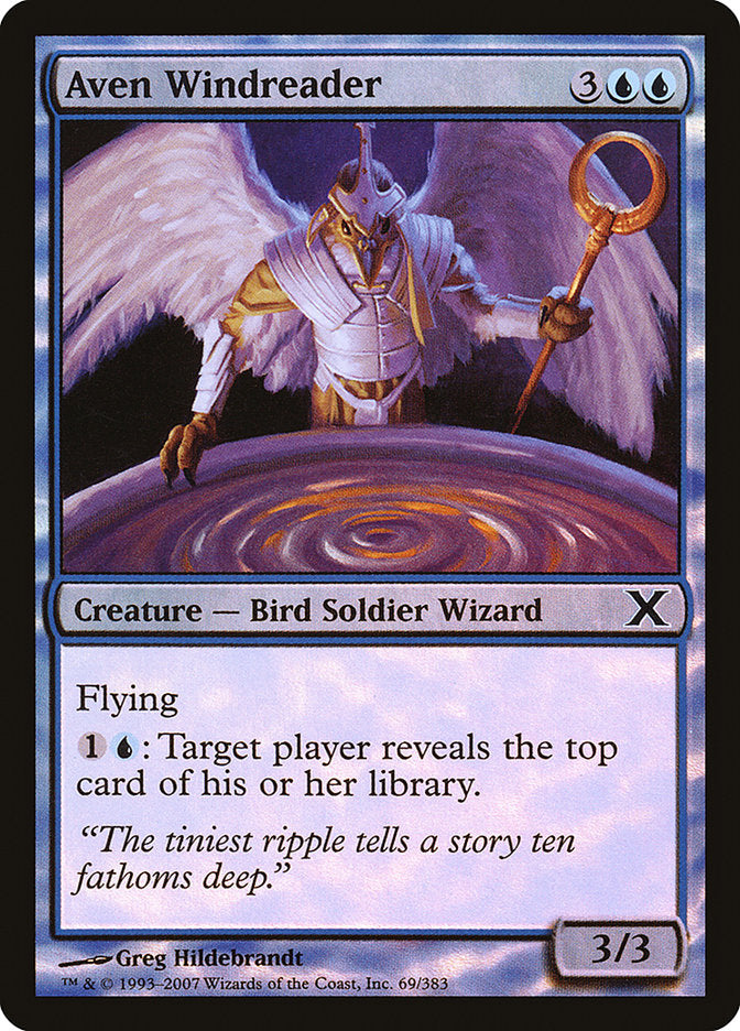 Aven Windreader – Common Magic: The Gathering card from Tenth Edition (#69★)