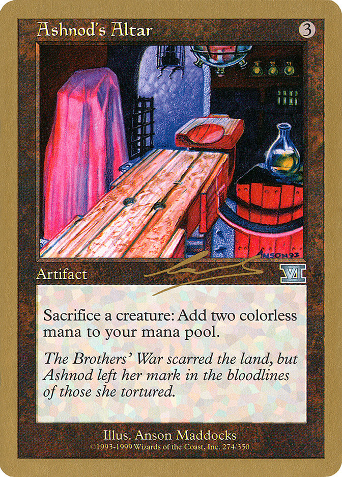 Ashnod's Altar – Uncommon Magic: The Gathering card from World Championship Decks 2000 (#nl274)