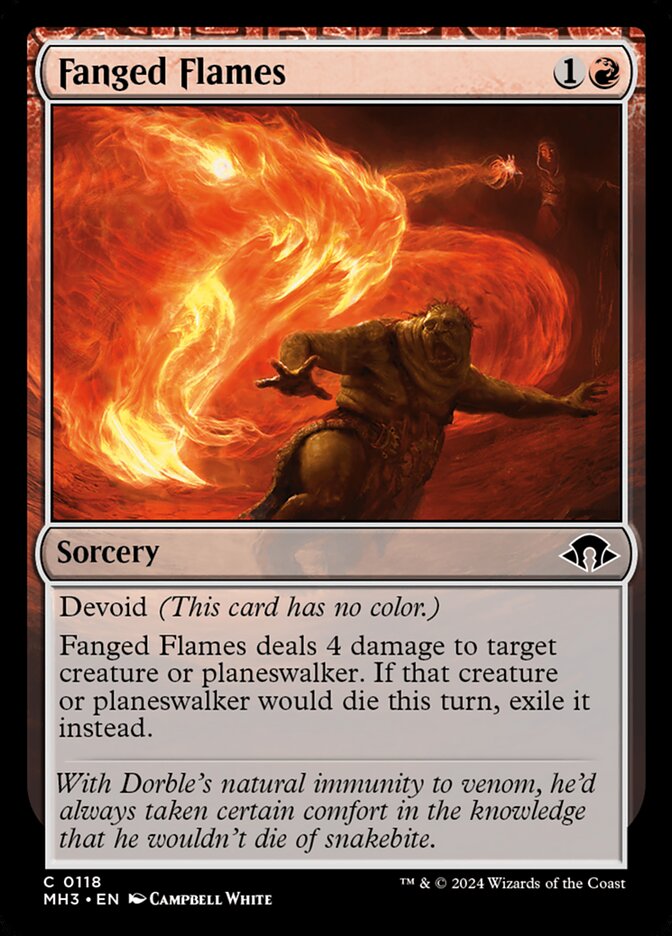 Fanged Flames – Common Magic: The Gathering card from Modern Horizons 3 (#118)