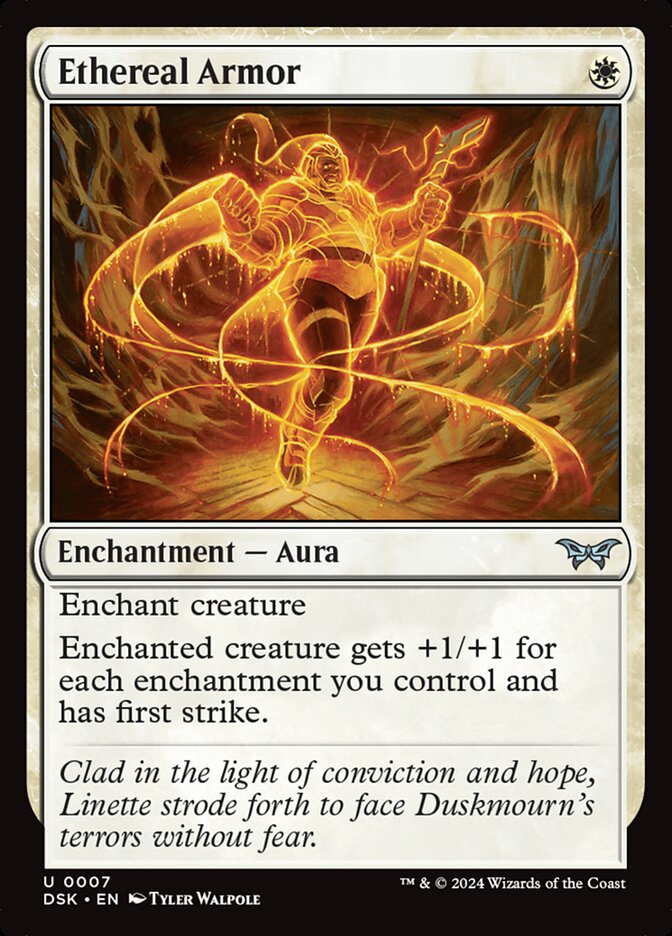 Ethereal Armor – Uncommon Magic: The Gathering card from Duskmourn: House of Horror (#7)