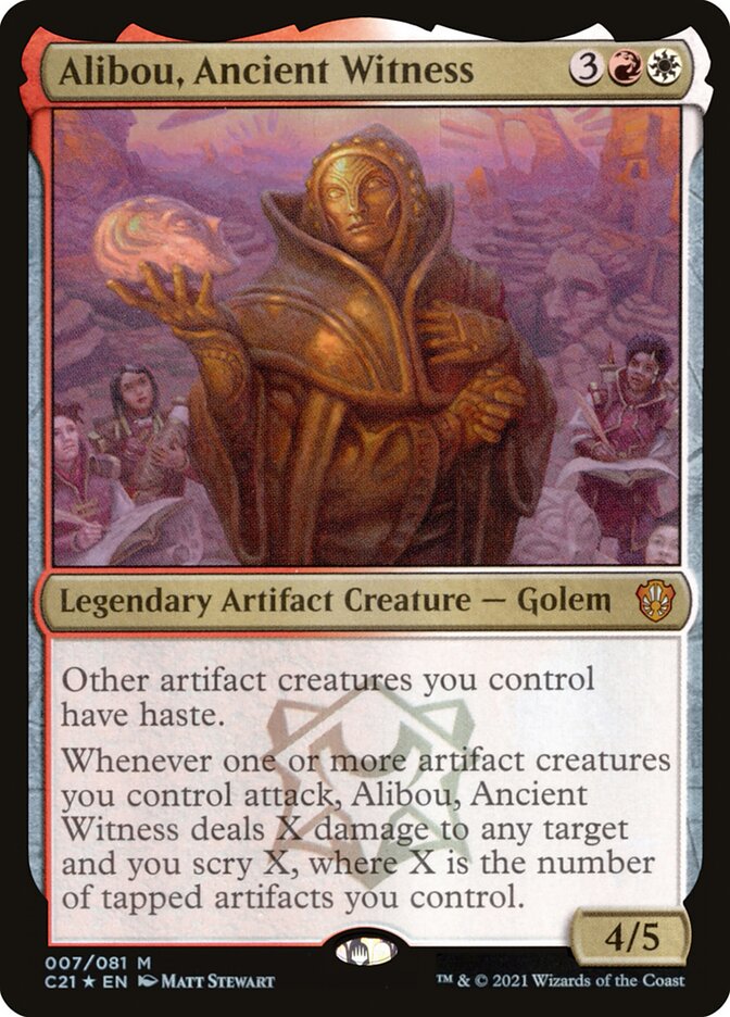 Alibou, Ancient Witness – Mythic Magic: The Gathering card from Commander 2021 (#7)