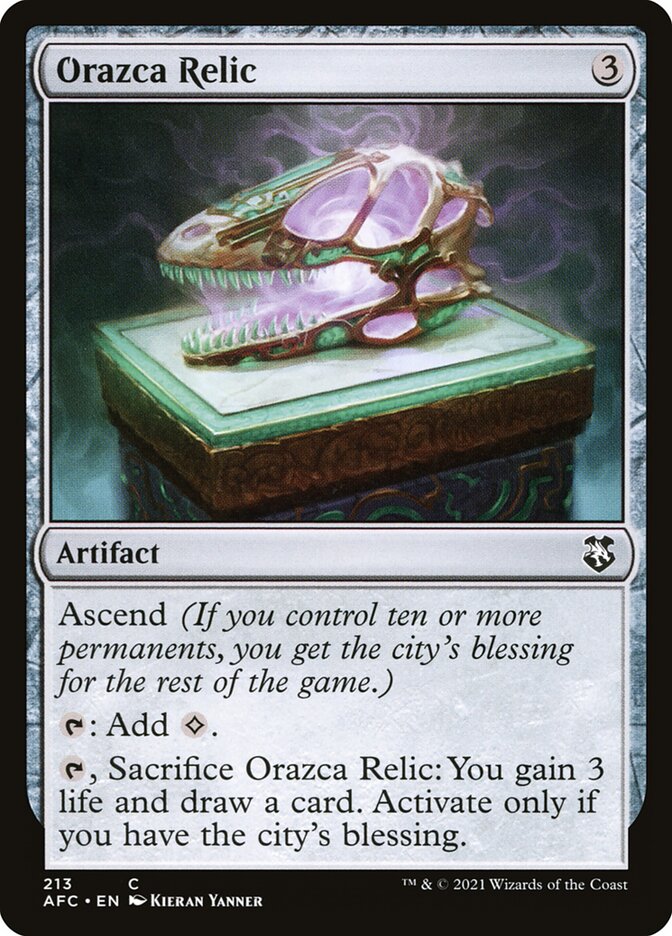 Orazca Relic – Common Magic: The Gathering card from Forgotten Realms Commander (#213)