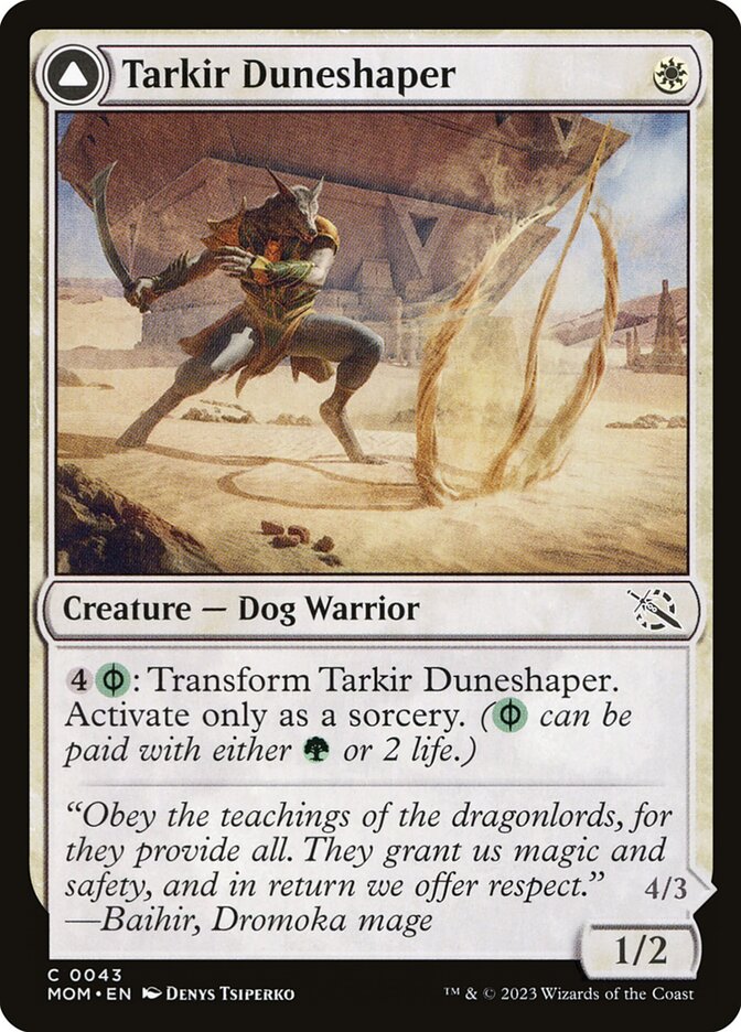 Tarkir Duneshaper // Burnished Dunestomper – Common Magic: The Gathering card from March of the Machine (#43)