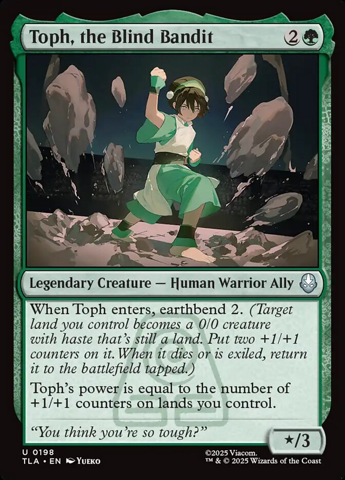Toph, the Blind Bandit – Uncommon Magic: The Gathering card from Avatar: The Last Airbender (#198)