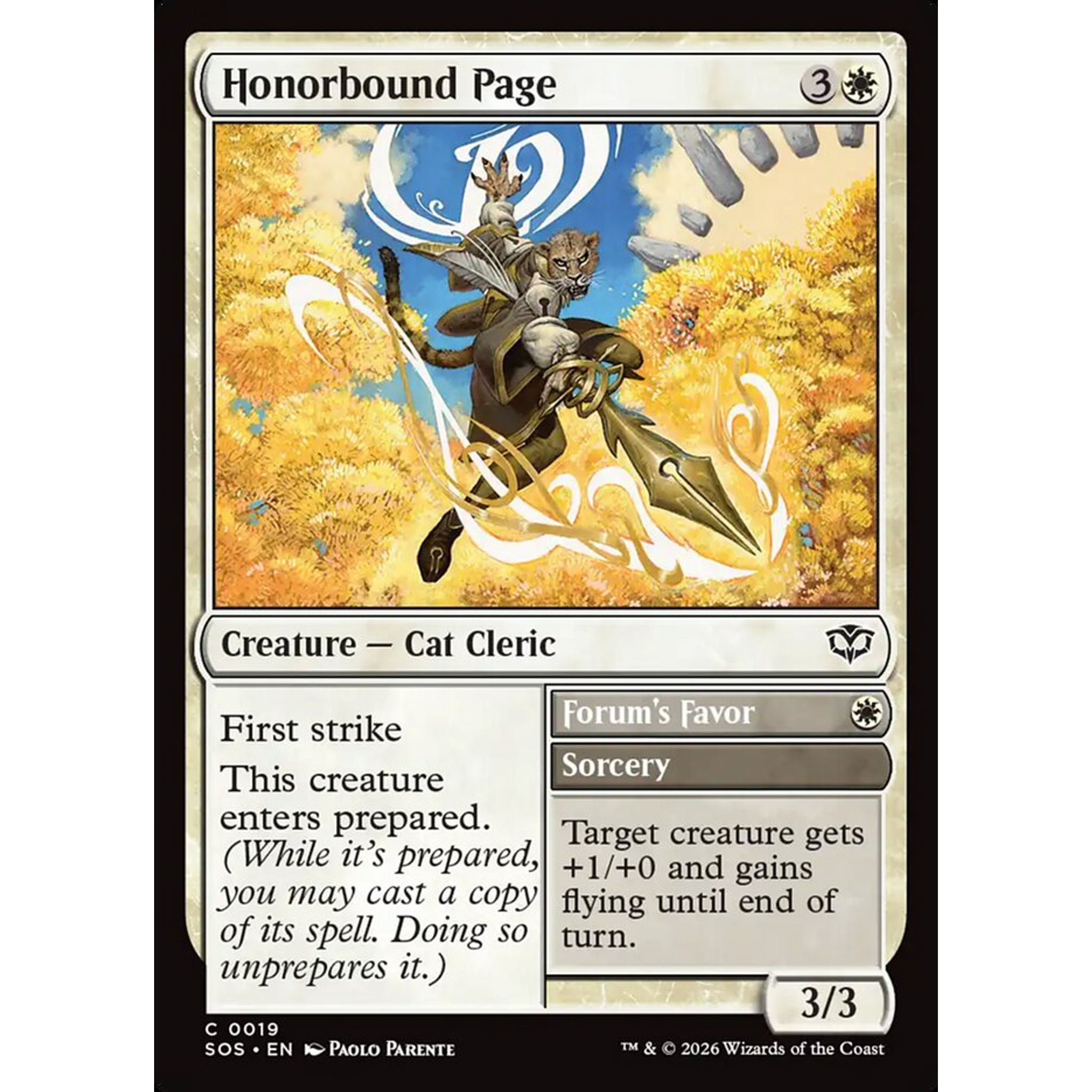 Honorbound Page // Forum's Favor (SOS 19) — Moore Collectables UK