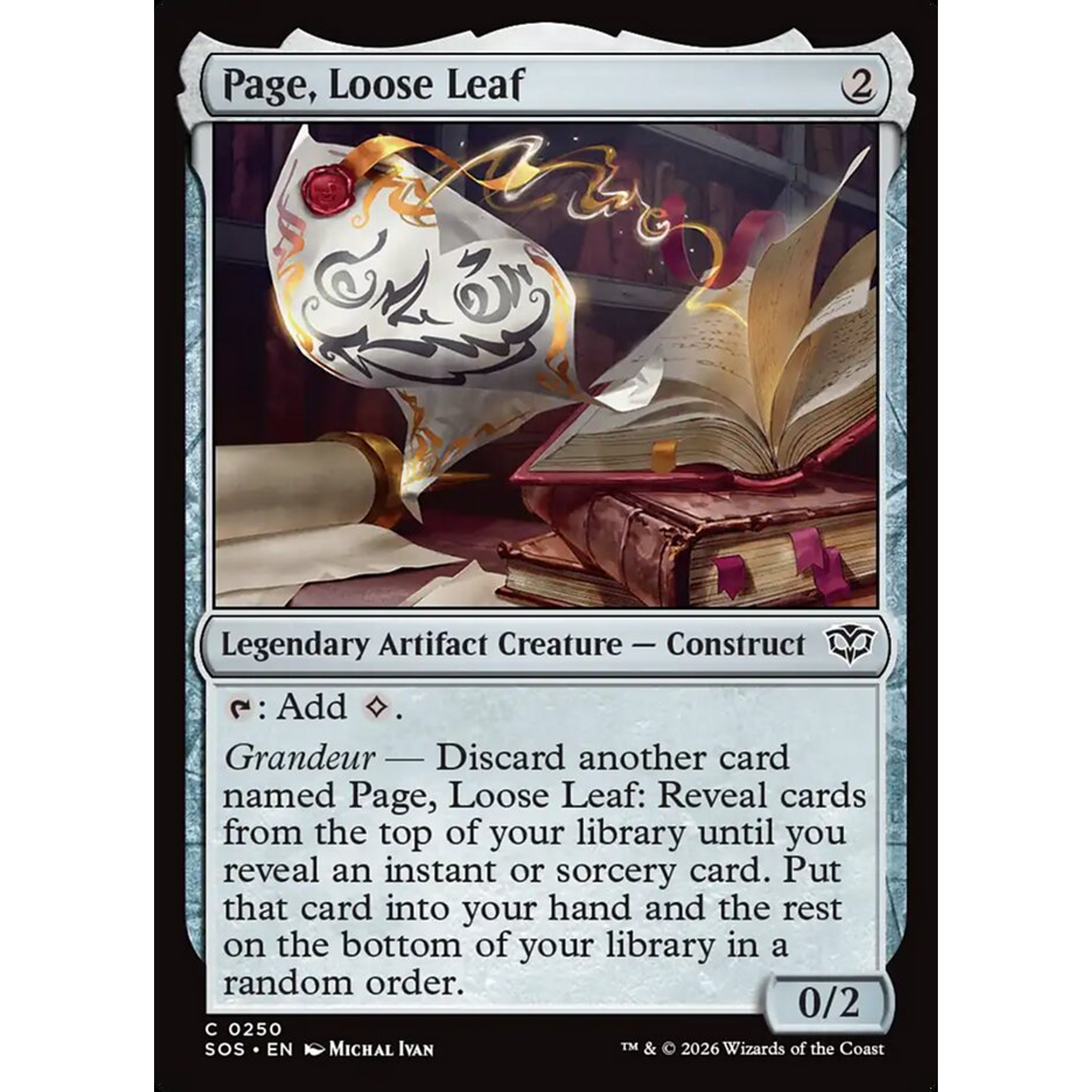 Page, Loose Leaf (SOS 250) — Moore Collectables UK