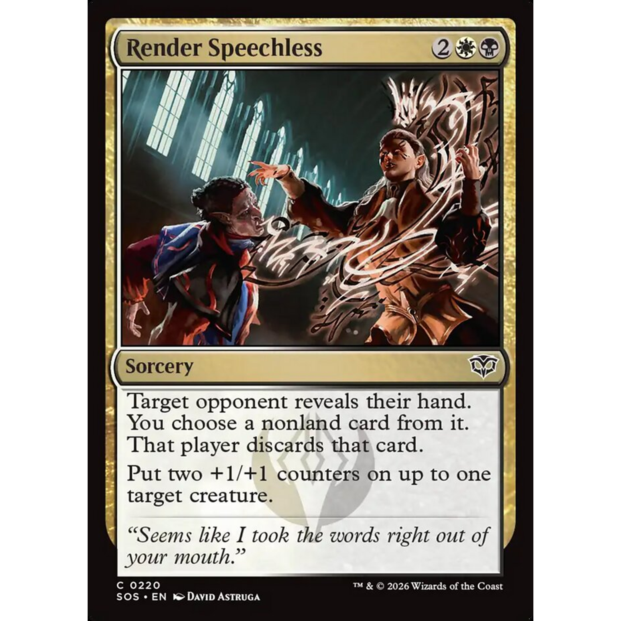 Render Speechless (SOS 220) — Moore Collectables UK