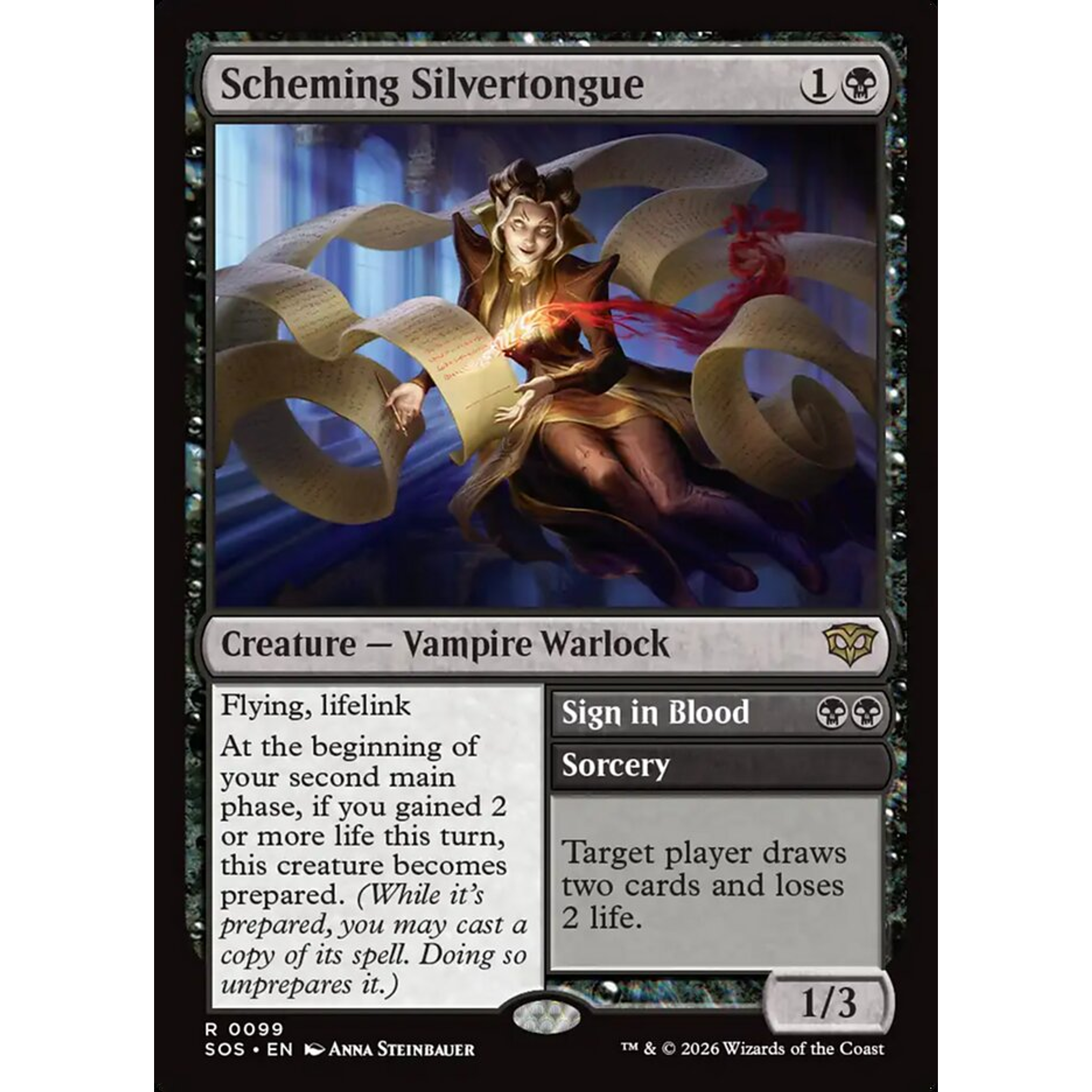 Scheming Silvertongue // Sign in Blood (SOS 99) — Moore Collectables UK