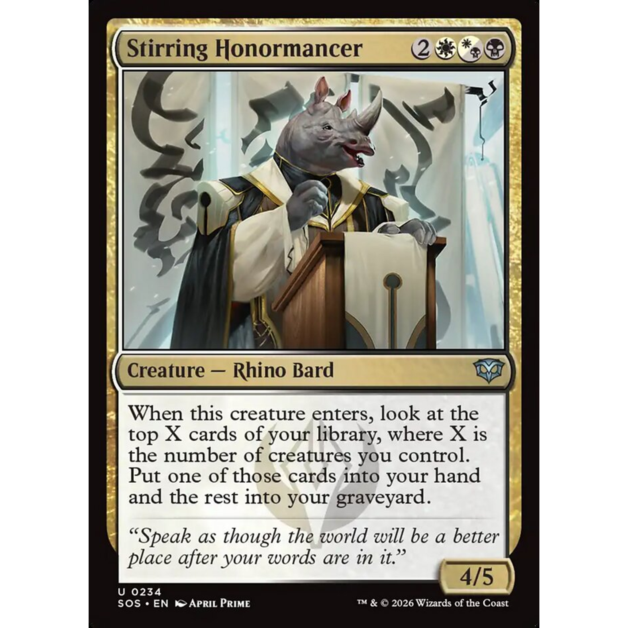 Stirring Honormancer (SOS 234) — Moore Collectables UK