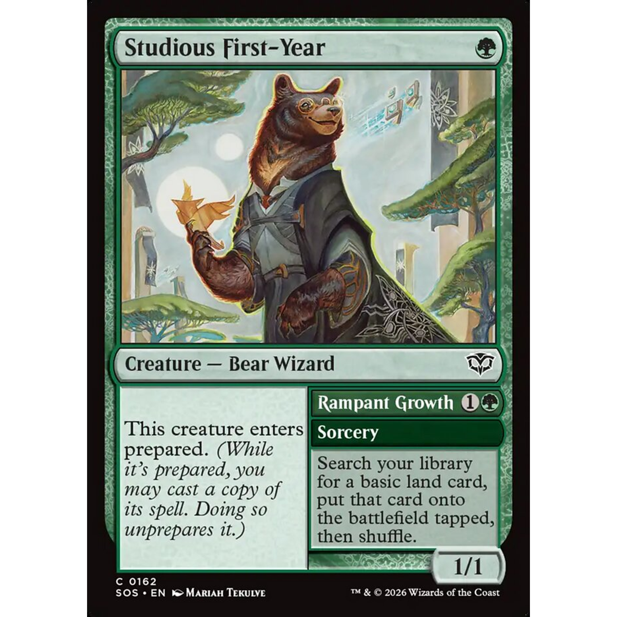 Studious First-Year // Rampant Growth (SOS 162) — Moore Collectables UK