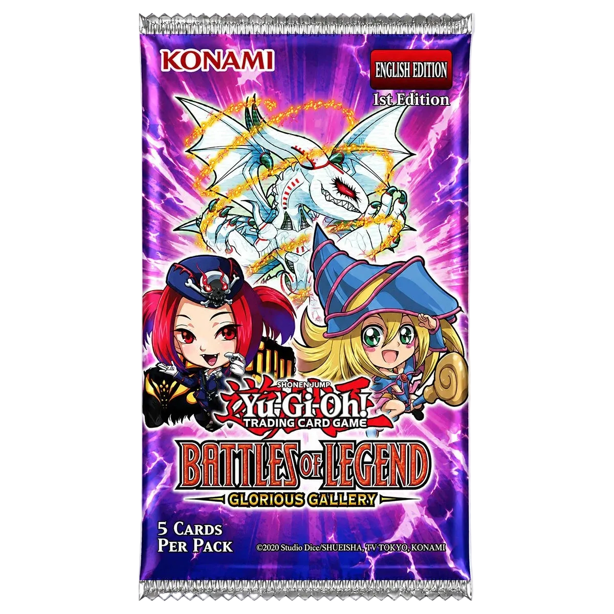Yu-Gi-Oh! Battles of Legend Glorious Gallery English booster pack with 5 cards per pack